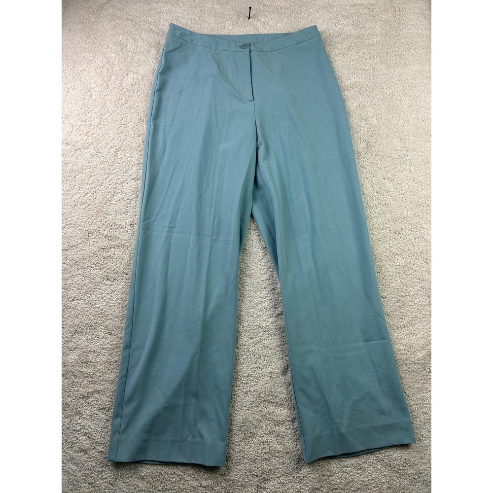 George Stretch Pants Womens 6‎ Petite Blue Dawn Wide Leg Career Work Trousers